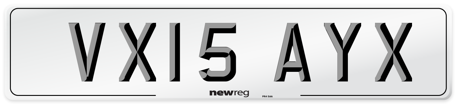 VX15 AYX Number Plate from New Reg